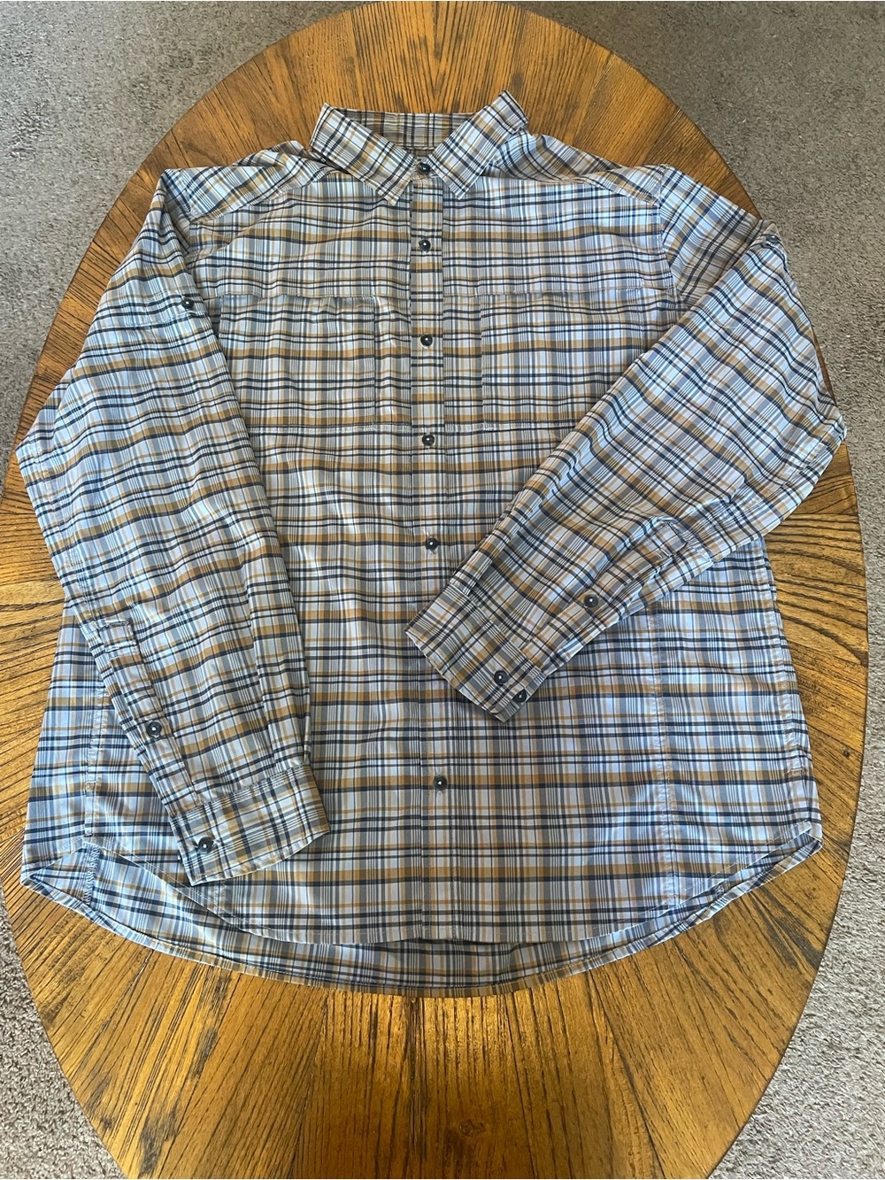 REI Men's Plaid Button-Down Shirt - Blue & Tan